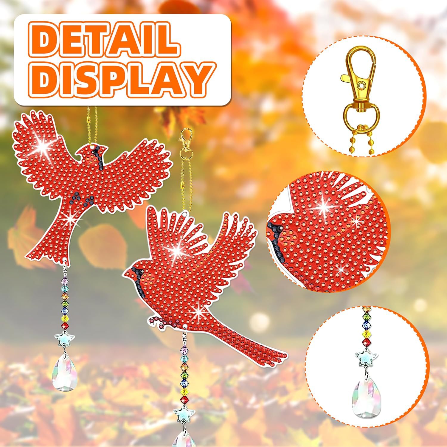 Colgante de campanilla de viento con pintura de diamantes 5D, decoración colgante DIY con diamantes completos, adorno de cristal hecho a mano para ventana de balcón, decoración DIY con incrustaciones de diamantes.