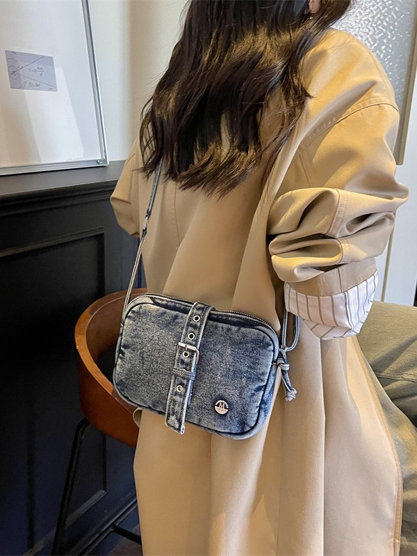Nicho de diseño transfronterizo de la motocicleta de moda retro bolsas de brazo de galía moda versátil jeans mochila de hombro
