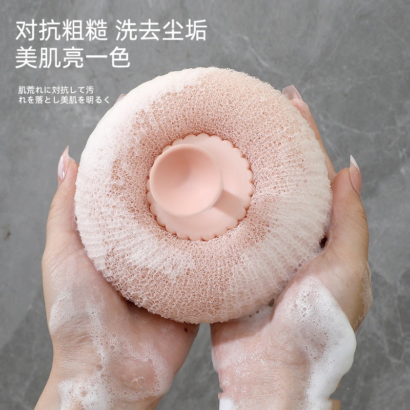 Bola de baño nuevo estilo con ventosa bola de baño artefacto de barro exfoliante bola espumosa suave y no dispersa flor de baño colgante transfronterizo