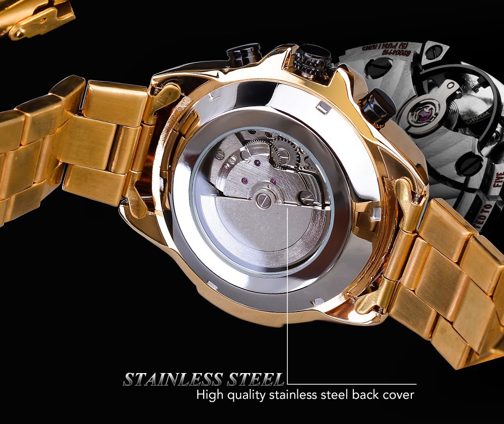 Men's Automatic Mechanical Watch With Multifunctional Dial Design_voghion.com