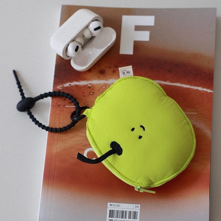 New Green Apple Soft Drop-resistant airpods Headset Protective Case Cute Hanging Accessories Bag Universal Android Headset Bag