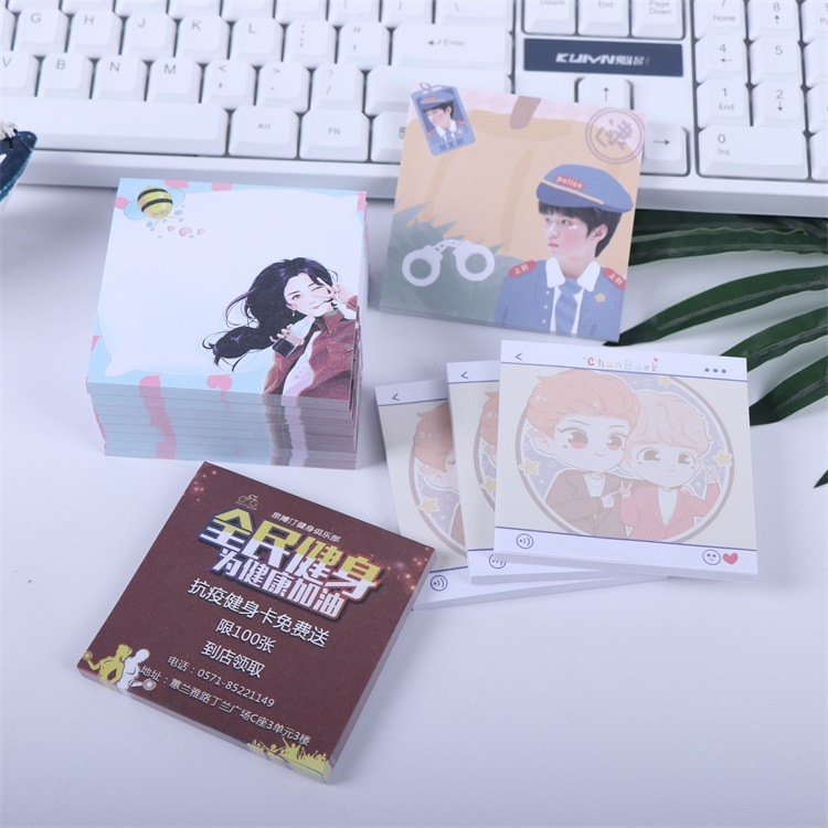 広告の付箋は卸売りの創意の漫画の異形の付箋のシールを貼ってロゴのスターを印刷してかわいい付箋の本を応援します。|undefined