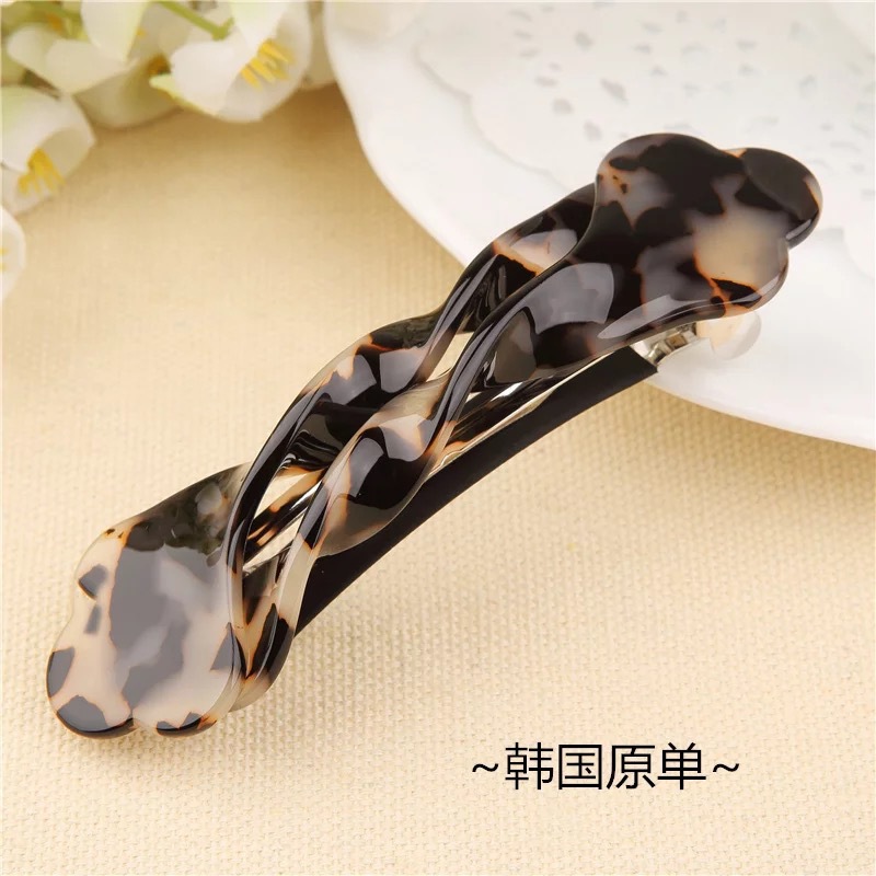 Korean adult leopard print hair clip, minimalist large size, nape ponytail spring clip, unisex hair clip, one-piece top clip