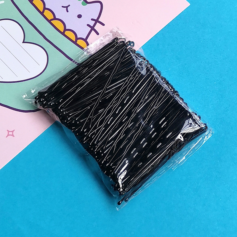 Bagged black simple word clip bride broken hair U-shaped clip cross-border new golden round head small black clip bangs clip Bagged black simple word clip bride broken hair U-shaped clip cross-border new golden round head small black clip bangs clip