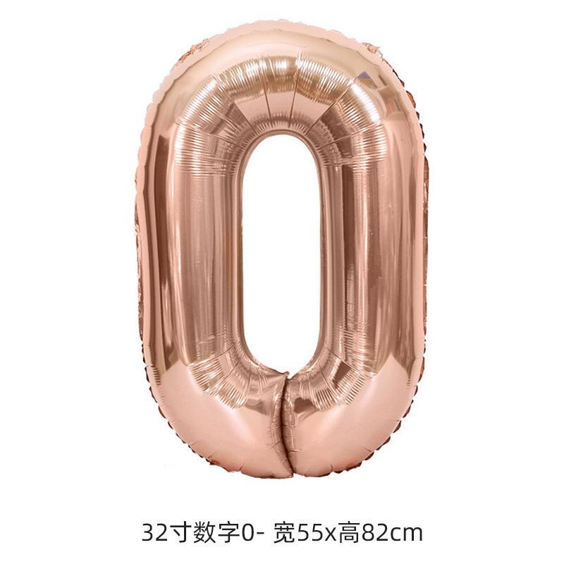 Versión estadounidense transfronteriza de 32 pulgadas de oro fiesta digital de cumpleaños feliz decoración de la escena decoración película de aluminio papel de aluminio globo al por mayor