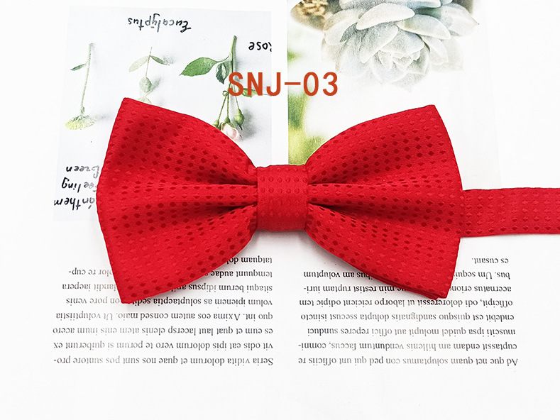 Nuevo fabricante en stock profesional ropa formal Caballero pajarita poliéster seda Dot Double Fold hombres pajarita novio padrino