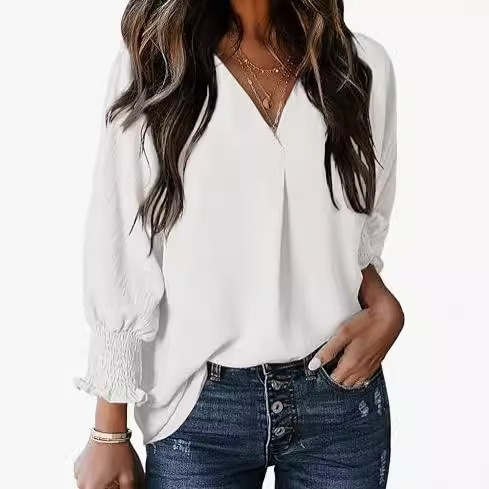 2025 Women's Corset Top V Neck Casual Loose Three-Quarter Sleeve Shirt Dress Shirt Top Blouse T-Shirt