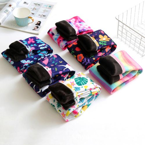 Women's and Children's Winter Warm Leggings, Thin Fleece Spring and Autumn Outerwear, Milk Silk Pants for Young Children, Warm Autumn Pants