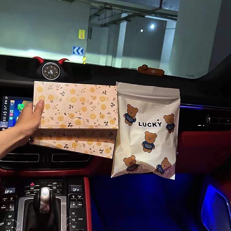 跡が残らないクマの車用ゴミ袋、粘着式車用ゴミ箱、車用折りたたみゴミ箱、車内収納|undefined