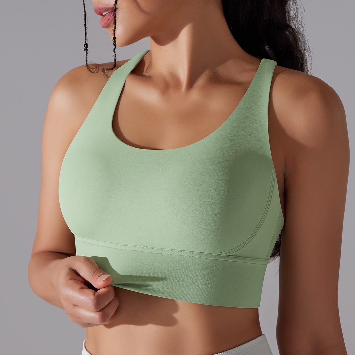 127g Weight Sleeveless Sleeve Length Nylon, Spandex Fabric Type Short Top Length Halter Crisscross Tank Tops Type Fitness, Yoga Occasion U Neck Neckline Solid Color Pattern Sports Style Sports Solid Color Nylon Spandex U Neck Active Tops Halter Crisscross Tank 141
