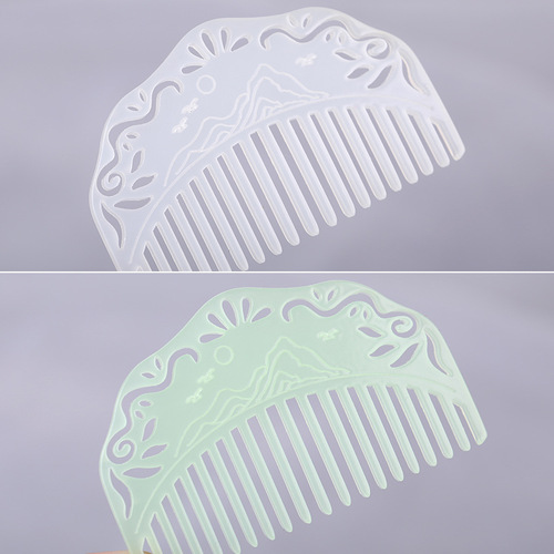 Imitation jade white hair comb, ancient style comb, Hanfu headdress acetate resin comb, cute ancient costume hairpin