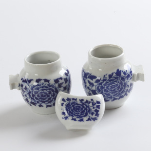 Thrush porcelain bowl bird food Cup a thrush bird food bowl food jar with worm Cup feeder blue and white porcelain bowl for thrush