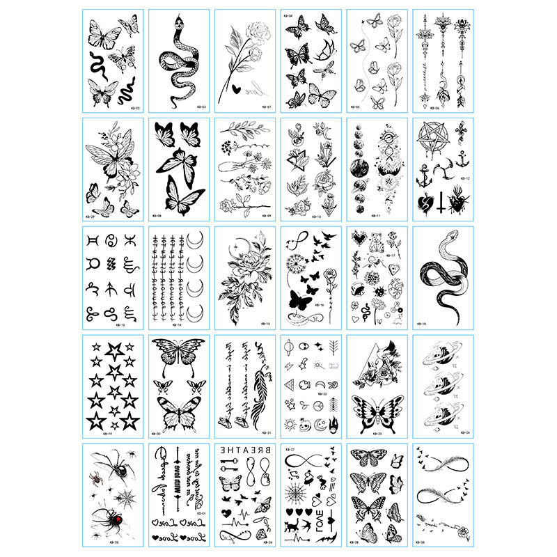 Pequeñas pegatinas de tatuajes de flores impermeables frescas, tatuajes de hombres y mujeres sexy, cicatrices desechables, pegatinas de tatuajes de rosas personalizadas