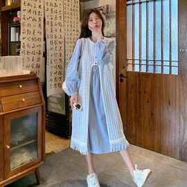 【大]现货足新款清新连衣裙叠穿连件套0059969-P165-K248