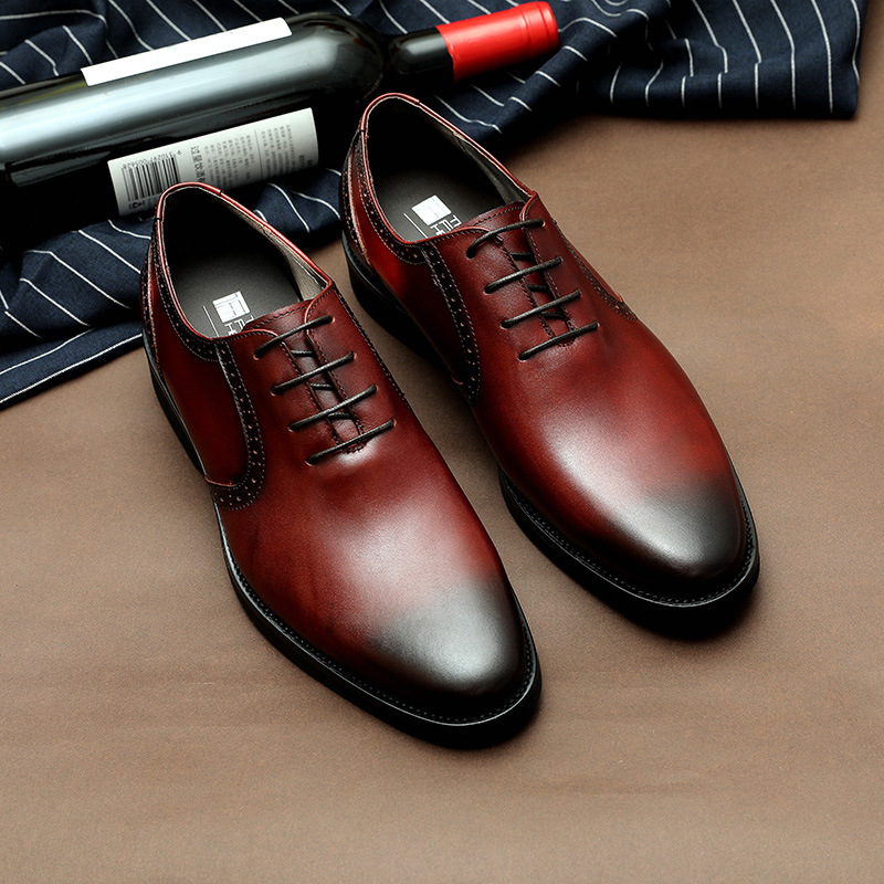 Scarpe oxford uomo in pelle formali stringate senza cuciture_voghion.com