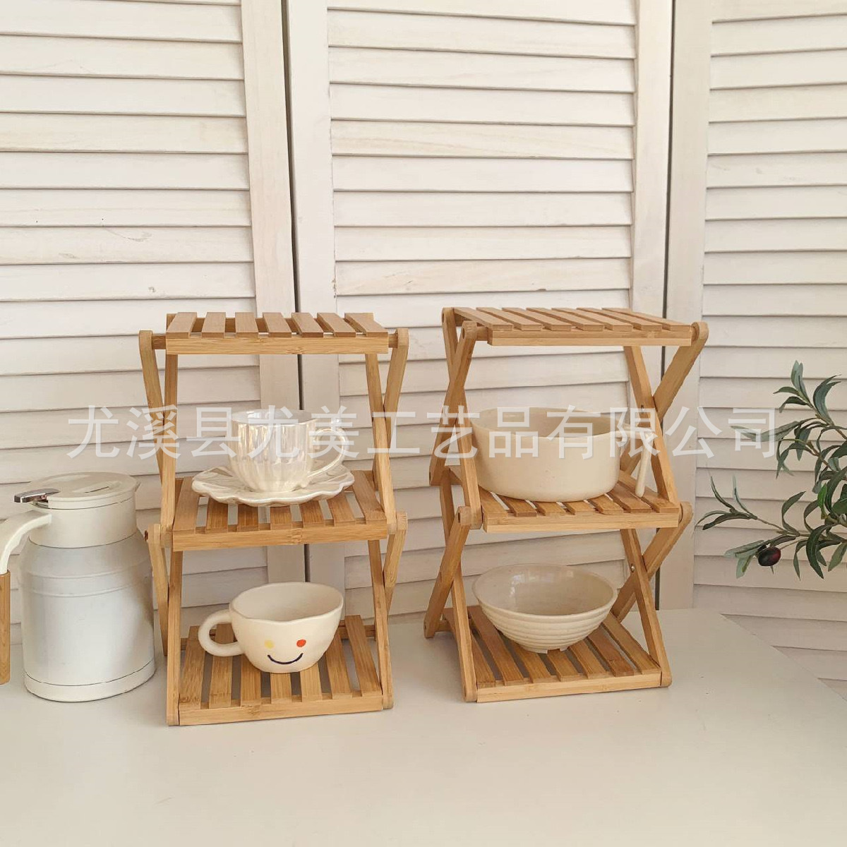 Estante de flores, estante, balcón, sala de estar, decoración de canasta verde para el hogar, estante de madera para plantas chinas, estante de almacenamiento de artículos varios pisos