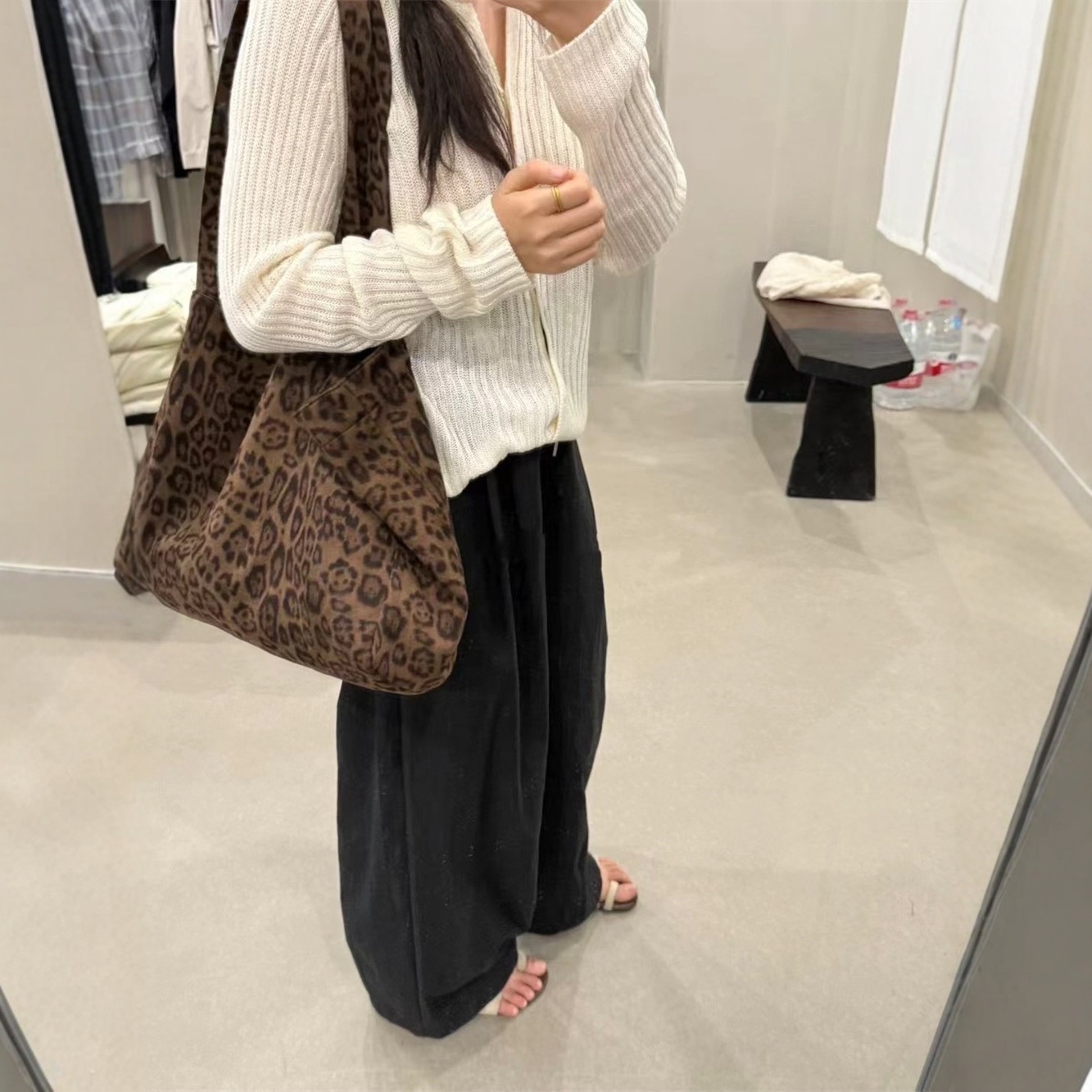 Korean Style High-Texture Suede Leopard Print Tote Bag - Autumn/Winter Thickened Large Capacity Women's Handbag - Thumbnail 3