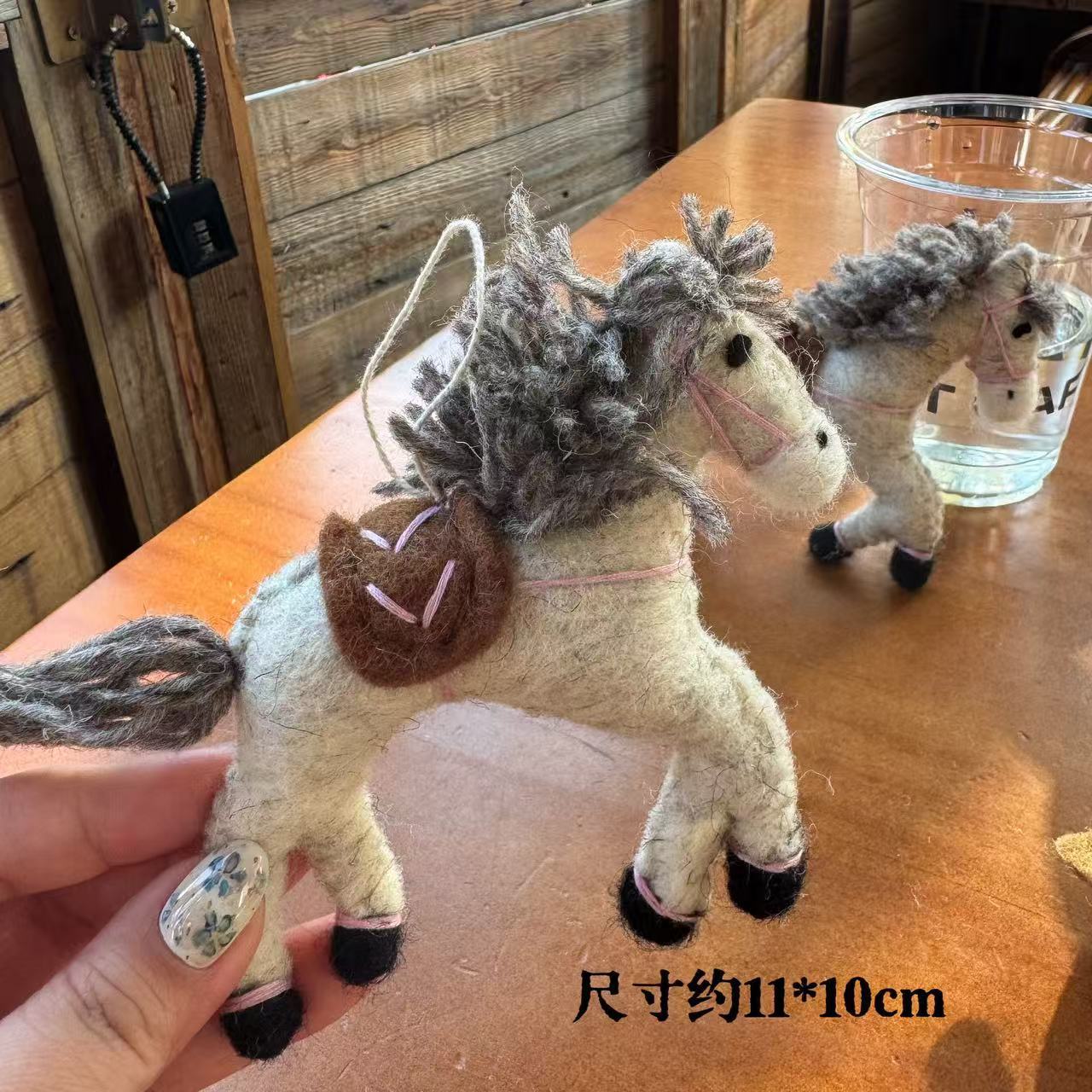 Beige Small Nepalese Wool Felt Pendant Poke Fun Cute Bag Pendant Keychain Doll Gift Finished Product