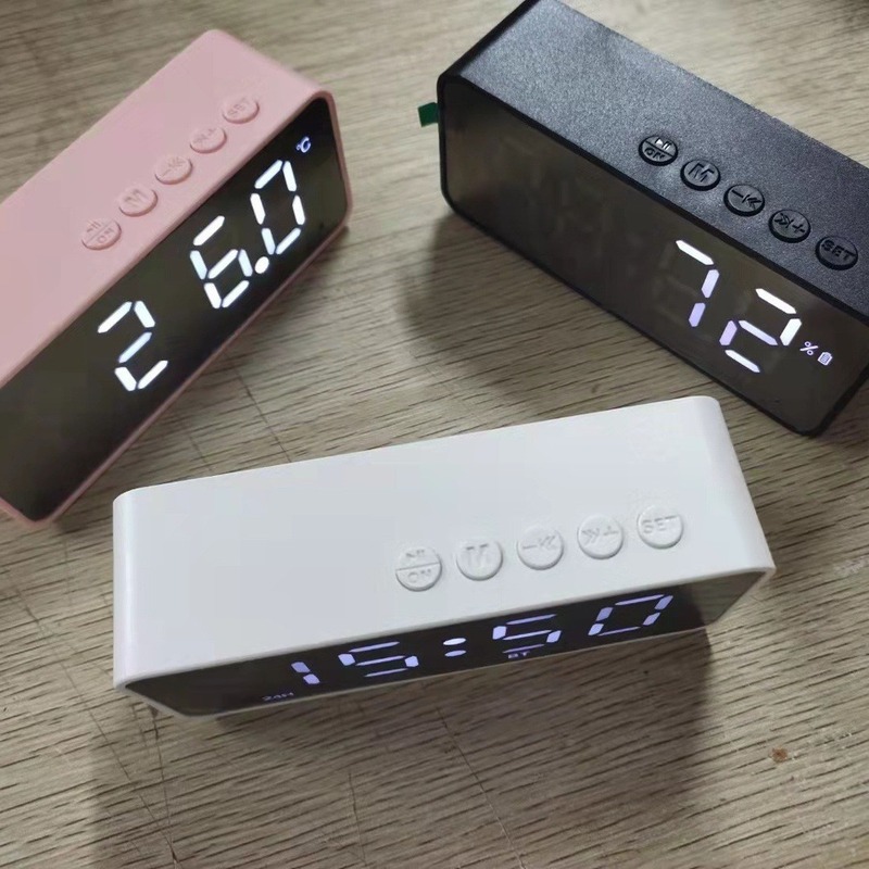 国境を越えたミニ目覚まし時計無線bluetoothスピーカー充電タイプ携帯多機能ギフトカード小音響|undefined
