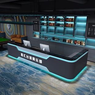 Industrial Style Billiard Hall Bar E-Sports Internet Cafe Hotel Cashier Fitness Club Sales Real Estate Front Desk Reception Desk
