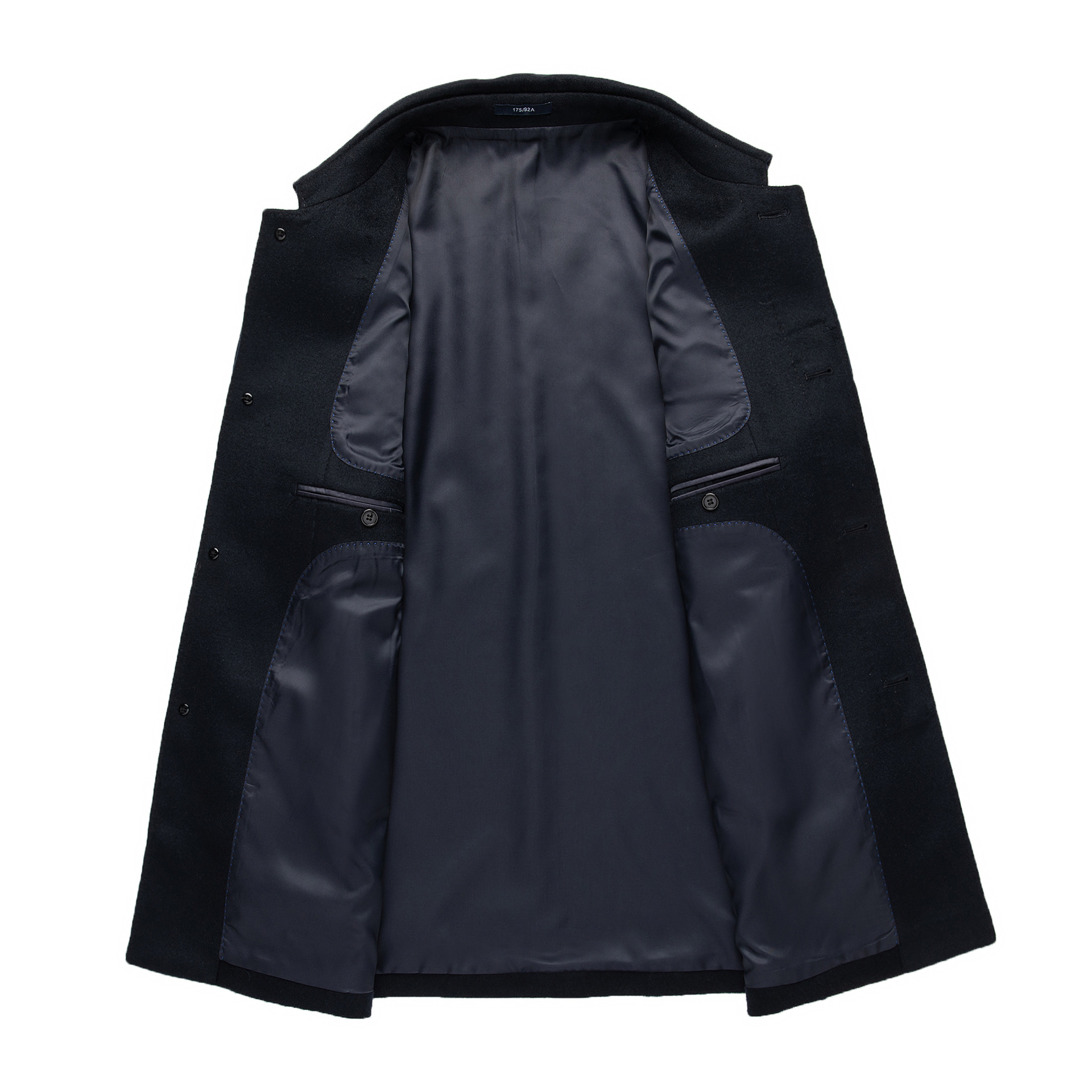 Abrigo de lana para hombres de negocios de longitud media engrosada ganso de mediana edad y ancianos otoño e invierno abrigo de lana de Cachemira papá desgaste transfronterizo