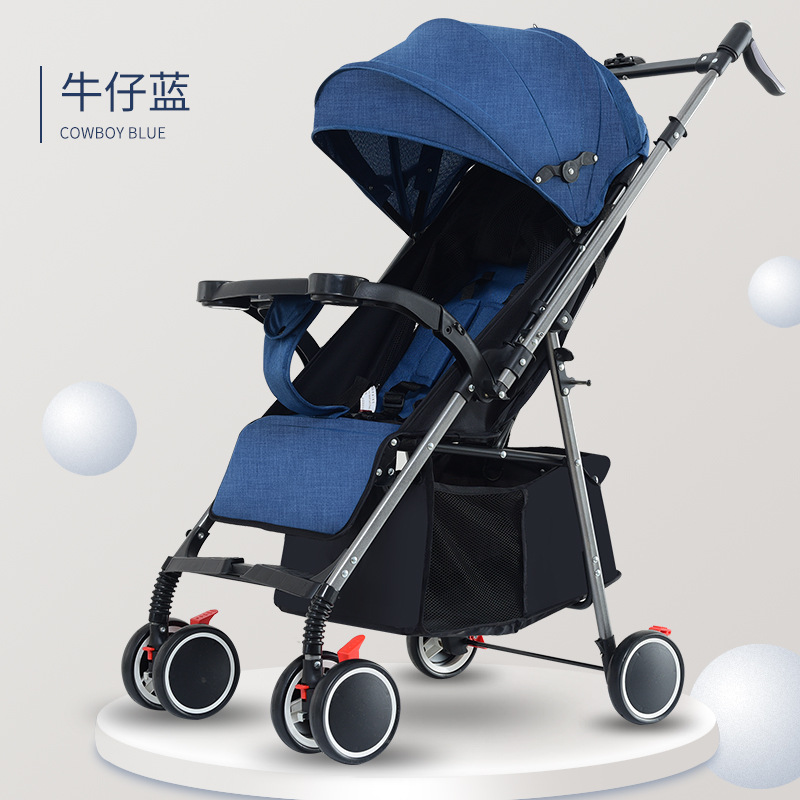 Cochecito de bebé portátil de dos vías de un clic plegable amortiguador 0 a 3 años de edad bebé excursión simple paraguas cochecito