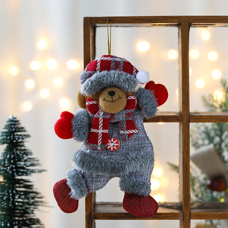 Santa Claus, Snowman Pattern Christmas Cute Santa Claus Snowman Nonwoven Party Hanging Ornaments
