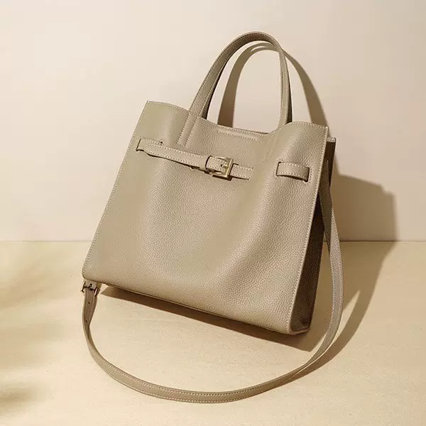 2024新款头层牛皮手提托特包高级感大容量真皮女包单肩斜挎通勤包