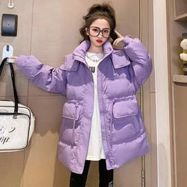女童冬季棉服外套2025新款女大童洋气冬装网红儿童装加厚束腰棉衣