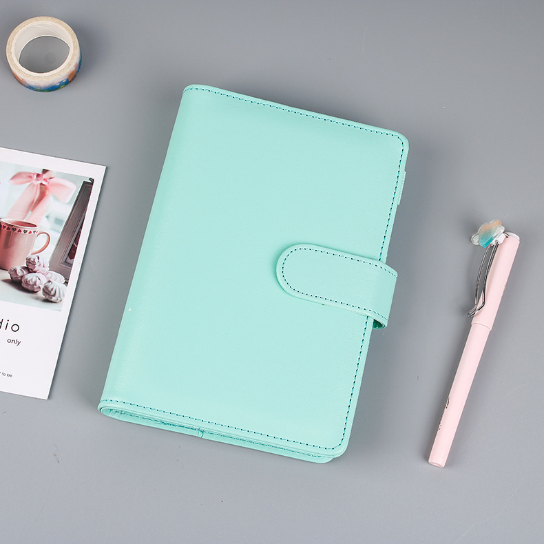 Corea del Sur ins chica corazón macaron a5a6 Carpeta de hojas sueltas cuaderno de mano de La PU libreta libro de viaje de 6 agujeros