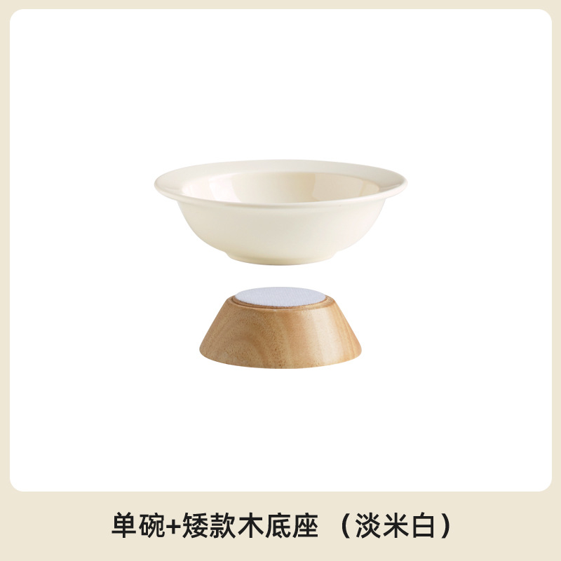 De cerámica de gran tamaño pequeño Cat Bowl Pet Bowl alto pie anti-golpe gato tazón de comida tazón de perro oblicua boca cuello protección beber sombrero de paja Tazón