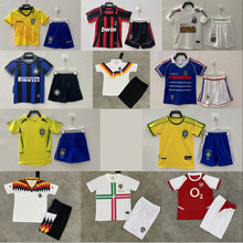 足球服复古童装德国巴西葡萄牙AC国米阿森纳男女儿童夏天套装球衣