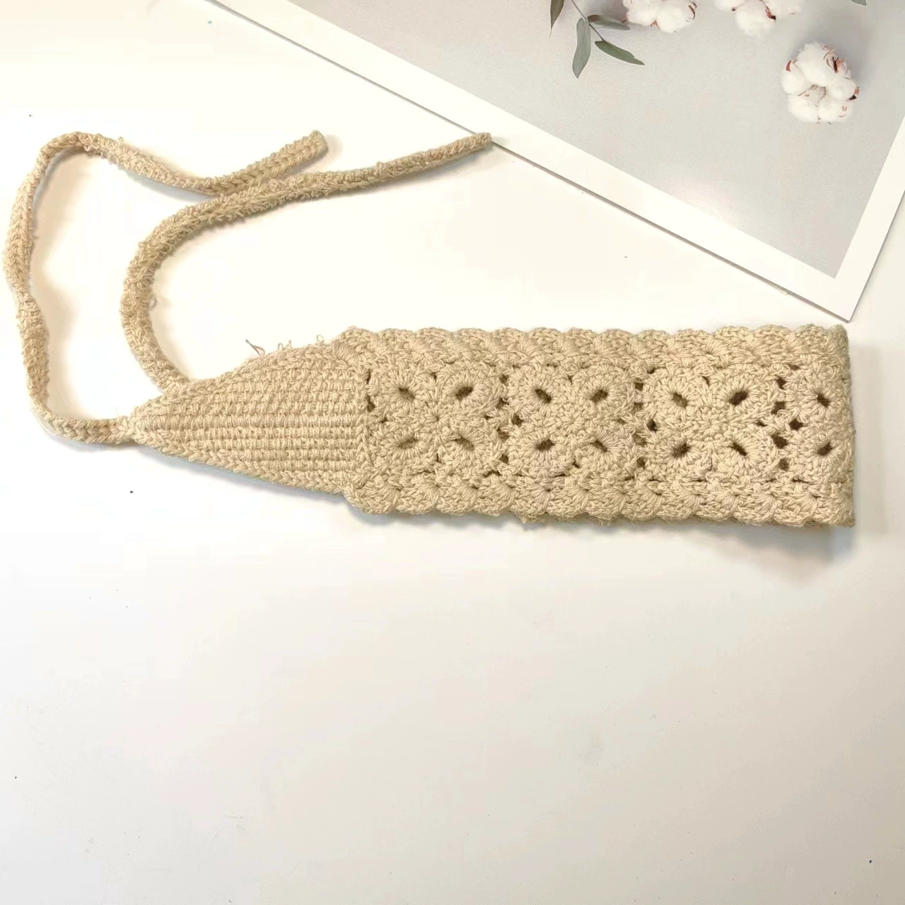 Этническая Crochet повязка на голову, тканое украшение для волос, регулируемая, яркий бохо-стиль