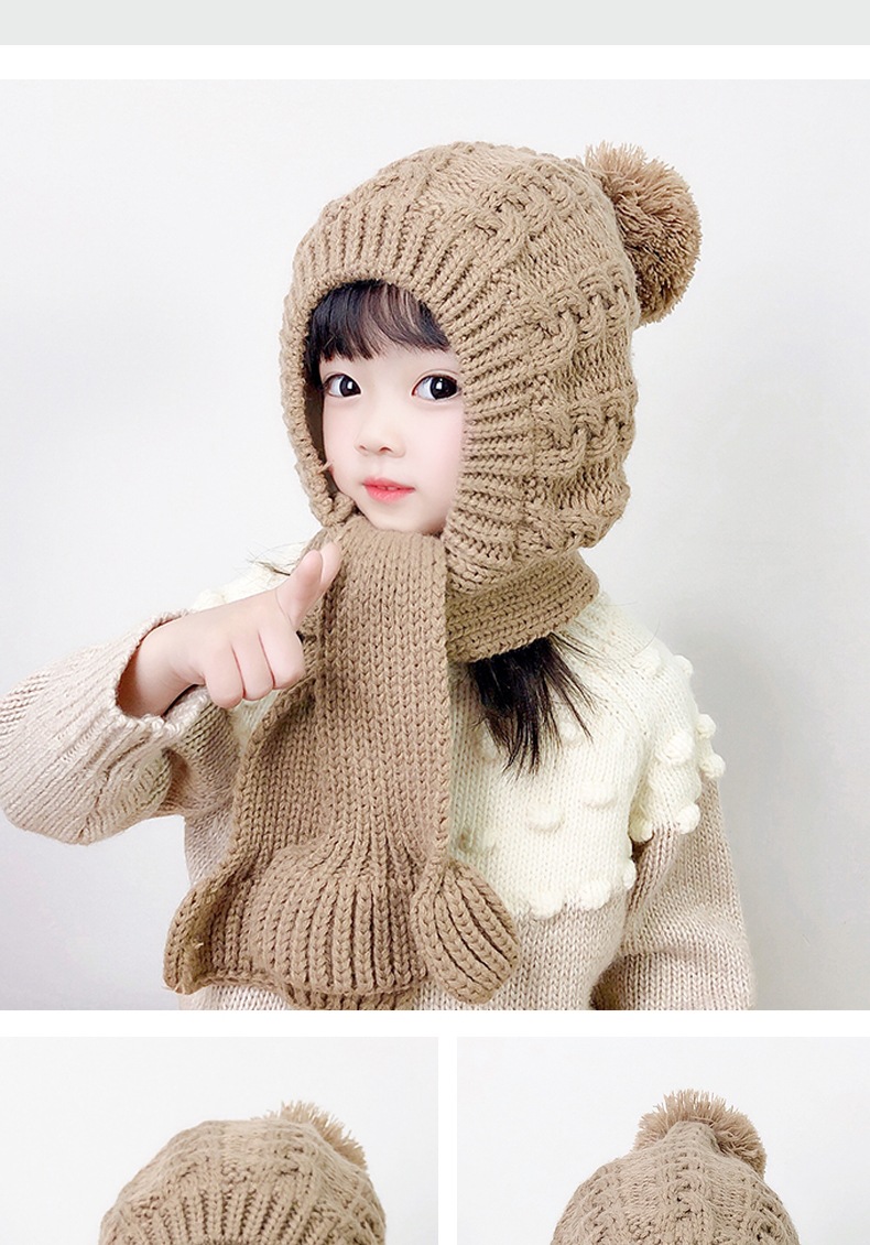 Children Unisex Fashion Solid Color Wool Cap display picture 1