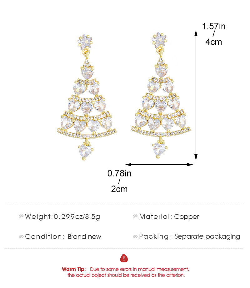 Christmas Tree Earrings - 14K Gold