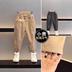 男の子パンツ春と秋 2025 新しいスタイルベビー秋のズボントレンディな子供男の子純粋な綿のカジュアルパンツ