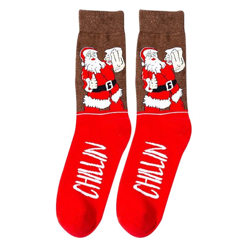 Calcetines de Navidad divertidos Santa Claus personalidad alta-top calcetines de los hombres de moda calcetines de Halloween