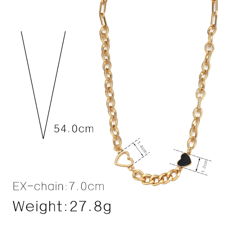 Fashion Heart-shape Single Layer Short Thick Chain Alloy Necklace Wholesale display picture 1