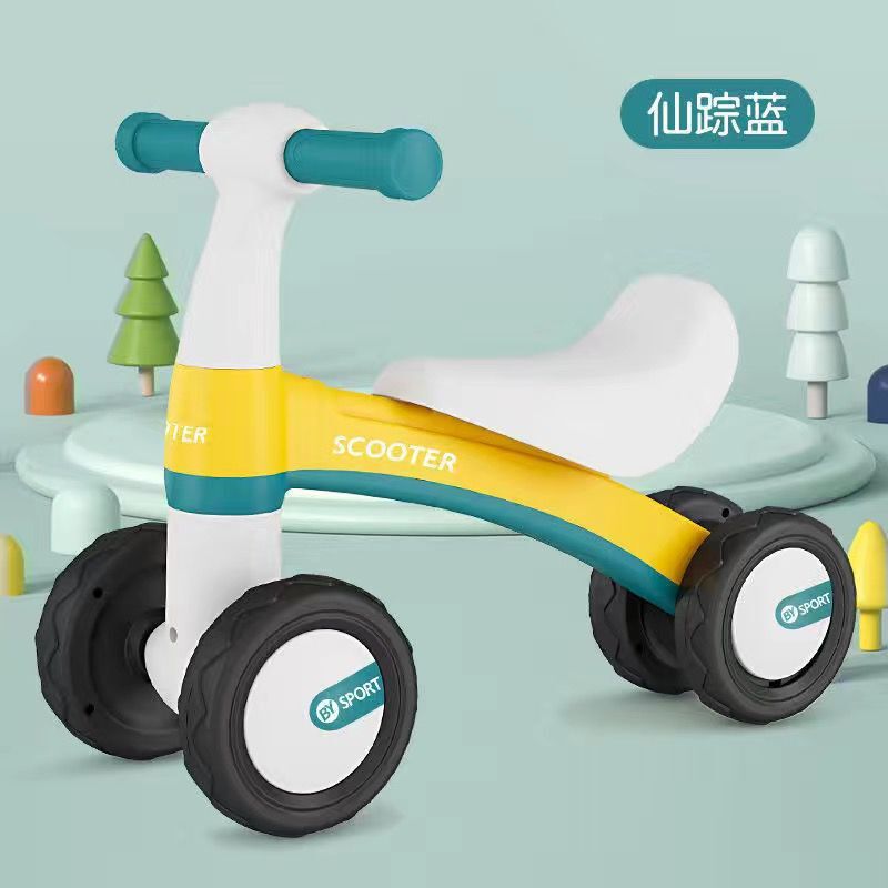Cuatro ruedas de equilibrio para niños de 1 - 3 años de edad, patineta para bebés sin pedal, caminante anti-rollback, música, luces deslizantes