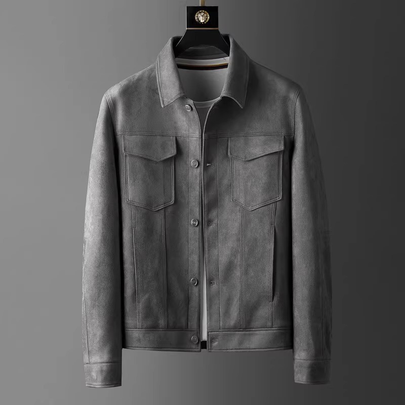 Japanese retro lapel jacket for men's autumn 2023 new high-end suede casual versatile jacket top