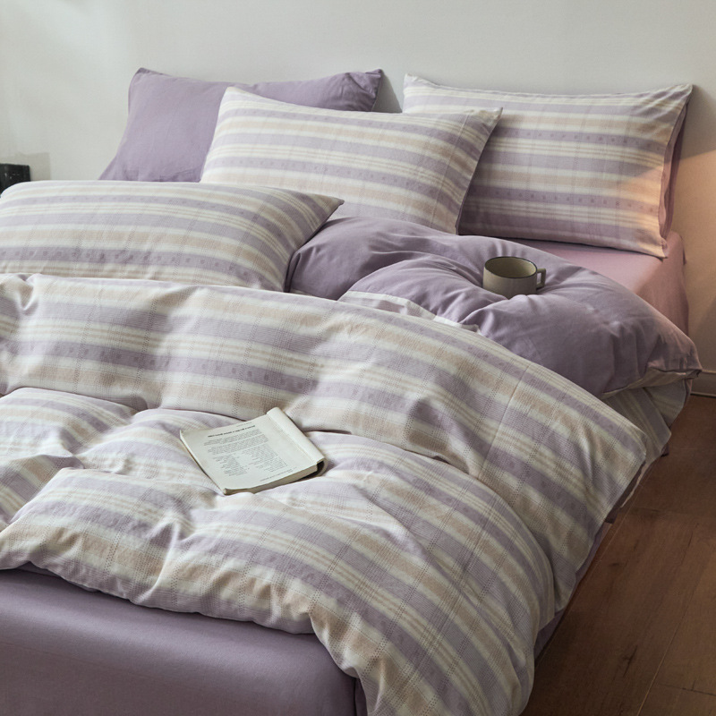 Todo el algodón otoño invierno doble hilo espesado cuatro piezas Xinjiang colcha de algodón de lana larga una cama de algodón puro cuatro piezas