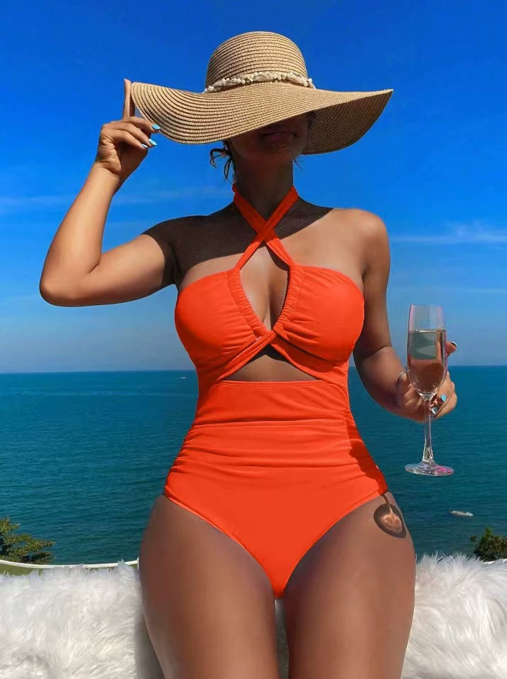 Цветной sexy купальник, европейский стиль, высокая талия