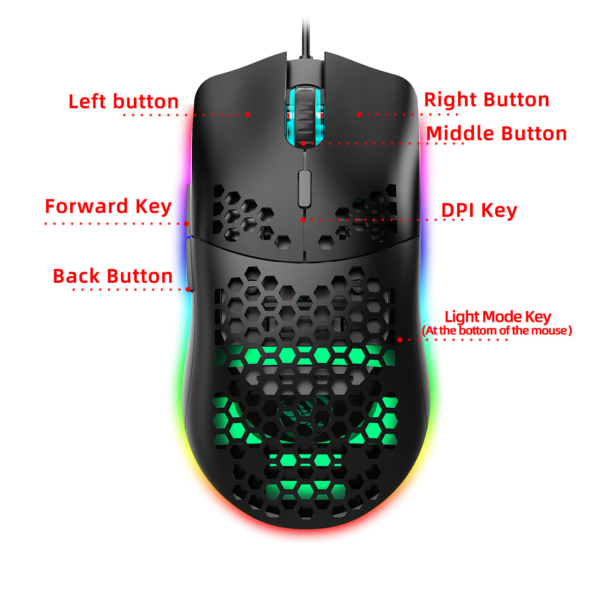 Wired Gaming Mouse With Rgb Lighting And Programmable Buttons_voghion.com
