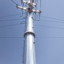 出售银白色金属高压直线电线杆 18米单回路杆塔重量 电力钢杆