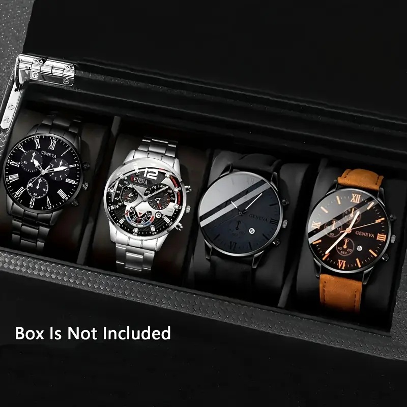 Temu Men's Watch Shein New Model Calendar Wristwatch Aliexpress Best-Selling Quartz Watch Men's Quartz Watch Set