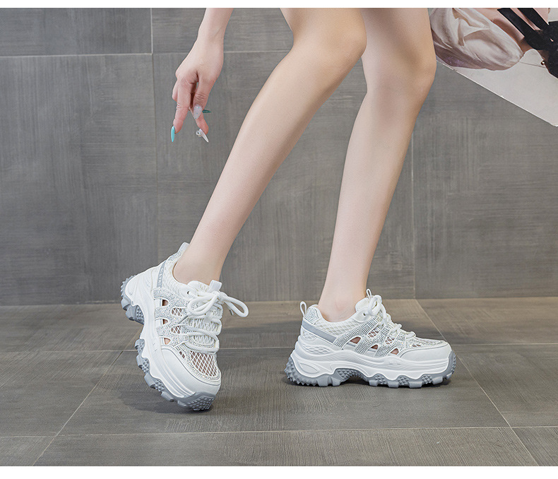 Giày sneaker nữ đế dày tăng chiều cao lưới thoáng khí mùa hè 2026 — Trắng 5075, Champagne 5075, Tím 5075 chi tiết 25