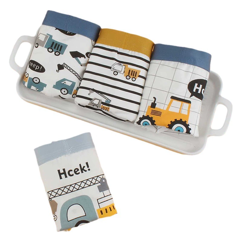 Четырехугольные детские трусики треугольник мальчик хлопчатобумажные боксерские автомобильные мультяшные маленькие средние и большие мальчики шорты типа A