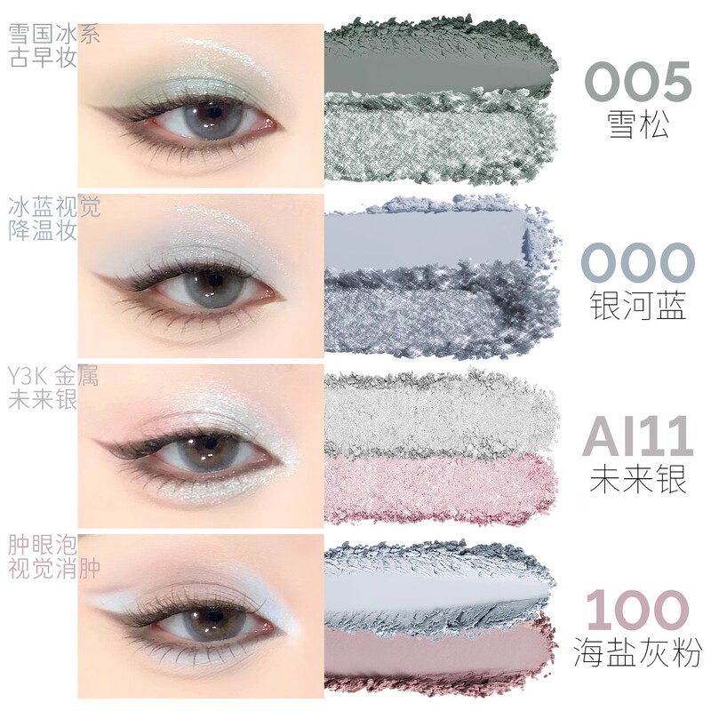 HYNTOOR黑兔长春花双色眼影哑光缎光黄色蓝色撞色新手日常搭配|undefined