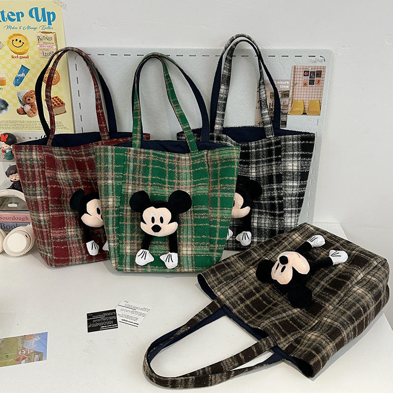 Mujer 2025 nueva tarjeta popular celosía estudiantes bolsos de primavera de gran capacidad bolsos de hombro bolsos de ocio y desplazamiento bolsos especiales