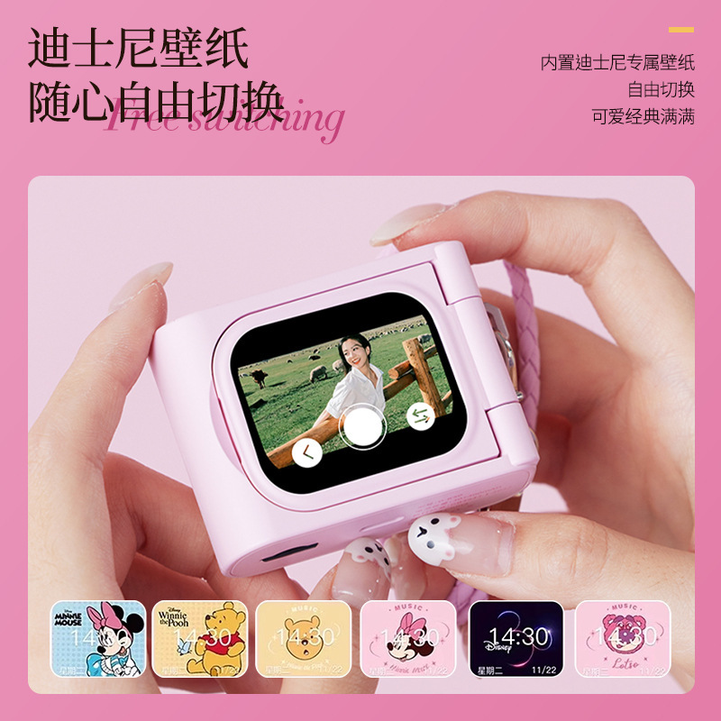 新しいワイヤレス Bluetooth ヘッドセット タッチ スクリーン CCD カメラは写真を撮って歌詞を表示できます女の子のギフト小型一眼レフ カメラ|undefined